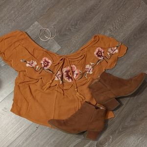 Floral off the shoulder top